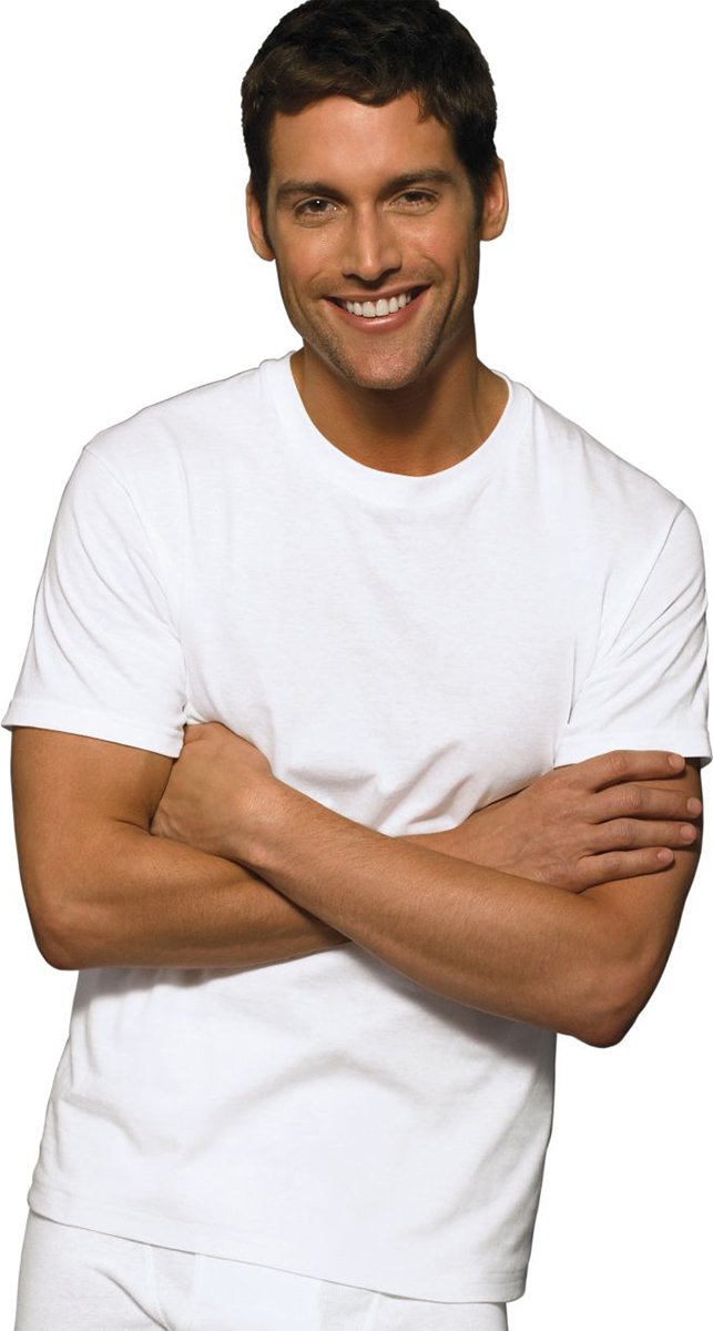 Hanes Ultimate mens Control Crew Neck - Multiple Packs Available undershirts, White 7 Pack, X-Large US