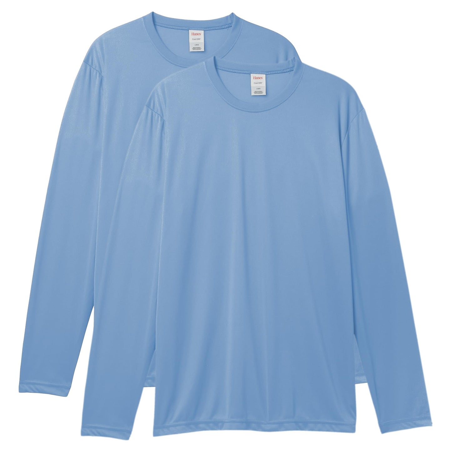 Hanes Men's Long Sleeve Cool Dri T-Shirt UPF 50+, X-Small, 2 Pack ,Navy