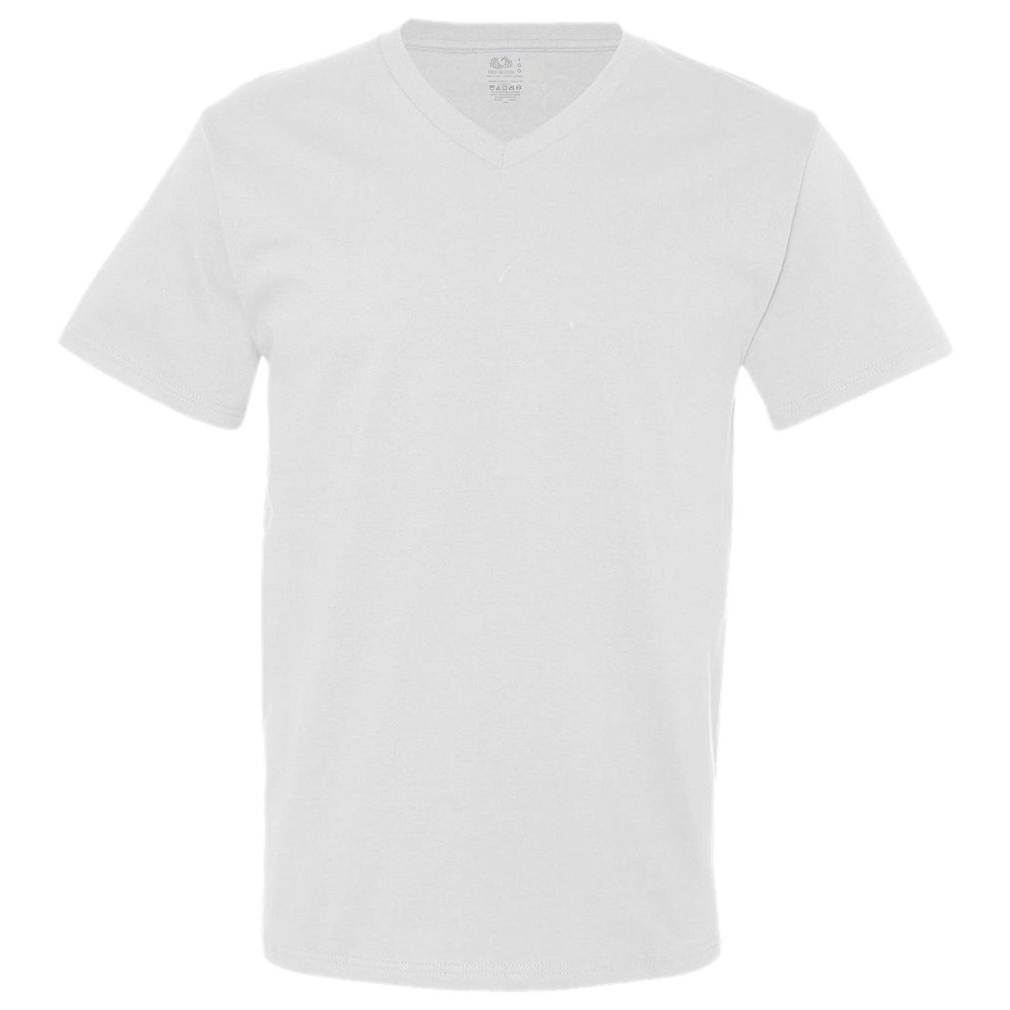 Fruit of the Loom Men's 7-Pack Stay Tucked V-Neck T-Shirt,White, Large