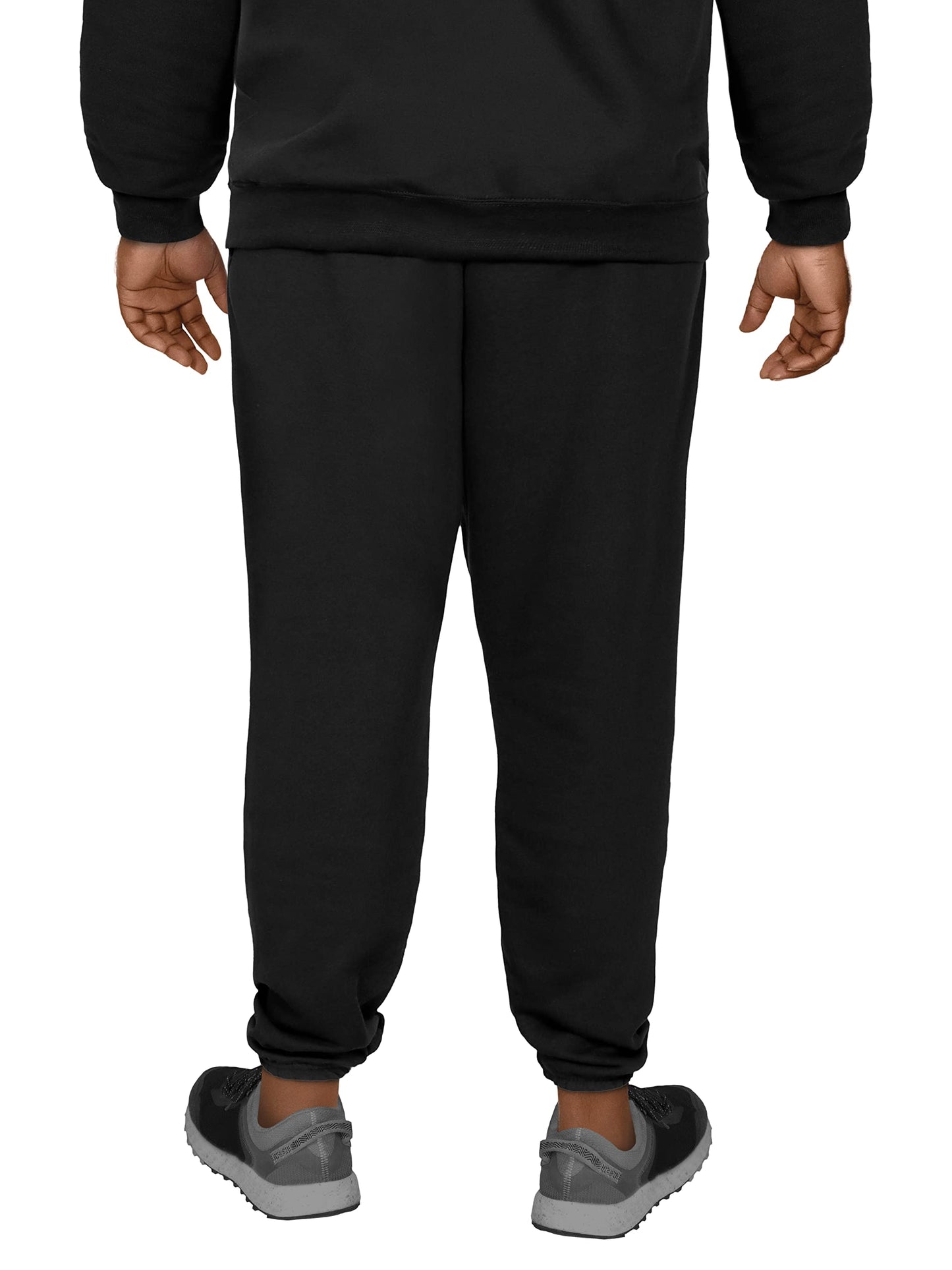 Fruit of the Loom Men's Tall Eversoft Fleece Elastic Bottom Sweatpants with Pockets, Relaxed Fit, Moisture Wicking, Breathable, Black, XX-Large Big