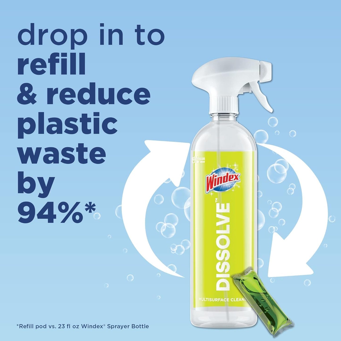 Windex Dissolve Concentrated Pods, Multisurface Cleaner, 9 Concentrated Dissolvable Refill Pods