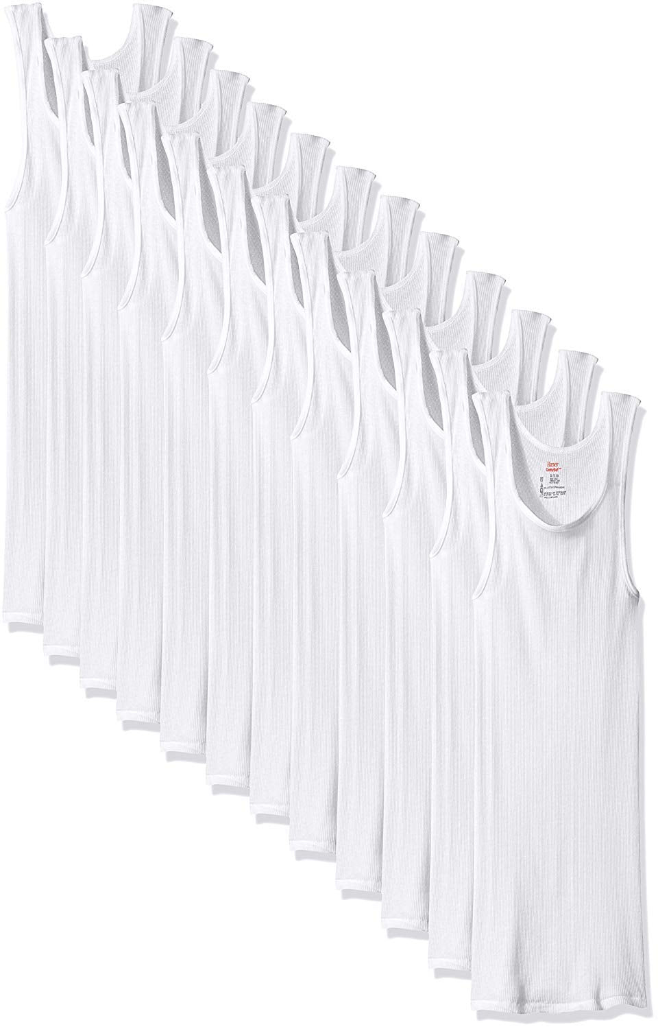 Hanes Men's Tagless ComfortSoft White A-Shirt 12-Pack