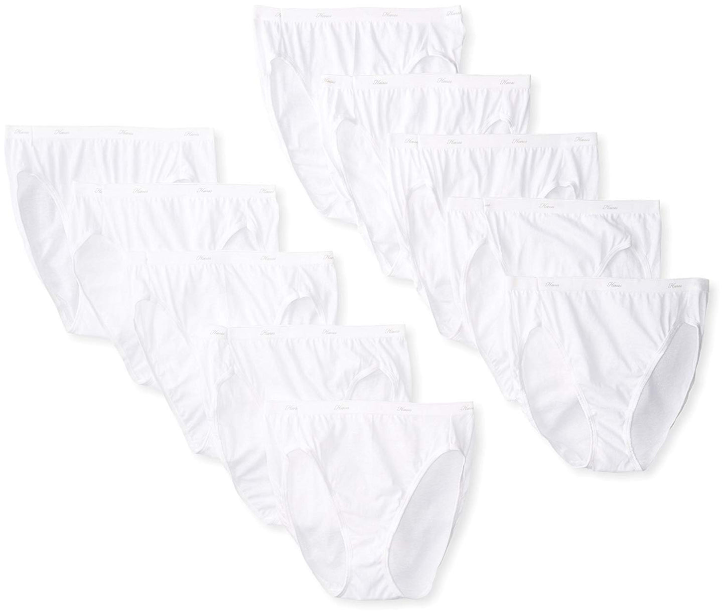 Hanes Women's Cotton Hi Cut Panty Multipack (6, Cotton High-Cut Panty (Pack of 10))