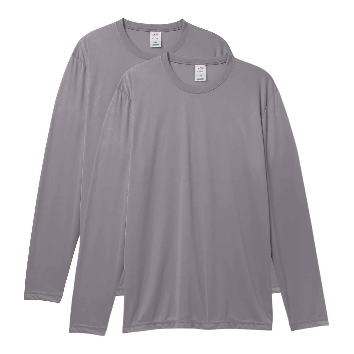 Hanes Men's Long Sleeve Cool Dri T-Shirt UPF 50+, X-Small, 2 Pack ,Navy