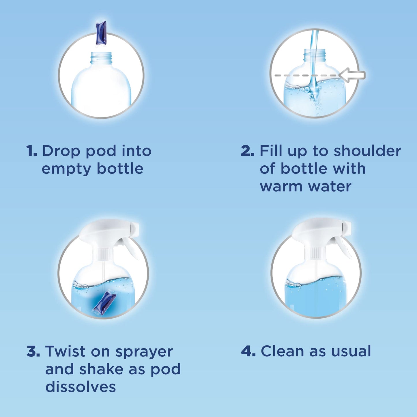 Windex Dissolve Concentrated Pods, Glass Cleaner Starter Kit contains 1 Reusable Bottle, 3 Concentrated Dissolvable Pod