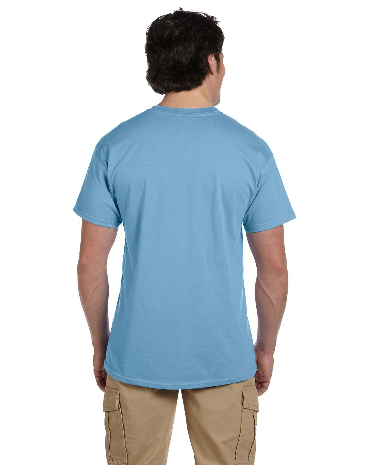 Fruit of the Loom Mens 5 Oz. 100% Heavy Cotton HD T-Shirt(3931)-Light BLUE-3XL-2PK
