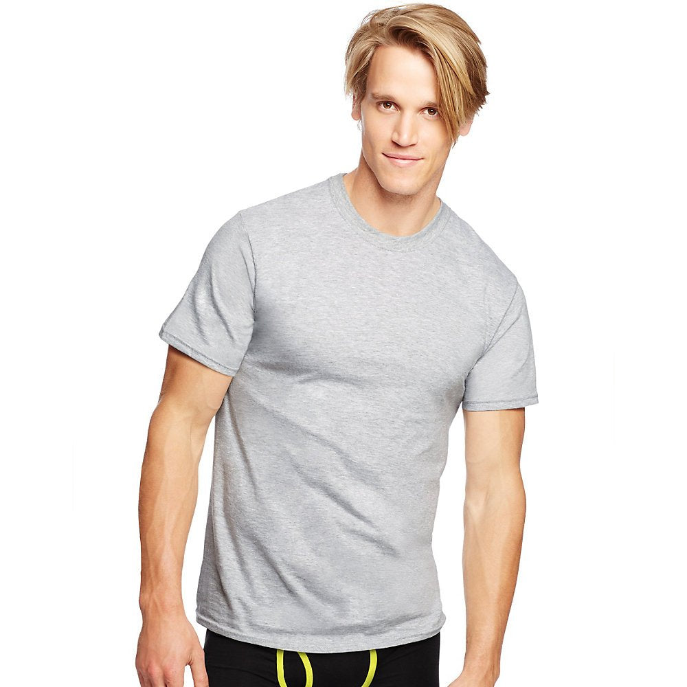 Hanes Men's 5Pack Crew Neck Tagless Black-Grey Undershirts Crewneck T-Shirt S