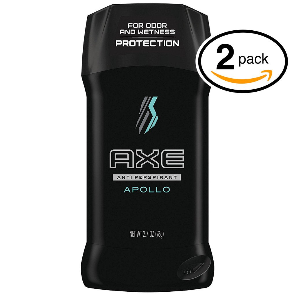 (PACK OF 2 STICKS) Axe APOLLO Dry Stick Antiperspirant & Deodorant. 48 HOUR ODOR PROTECTION! Energized & Fresh! (2 Sticks, 1.7oz each Stick)