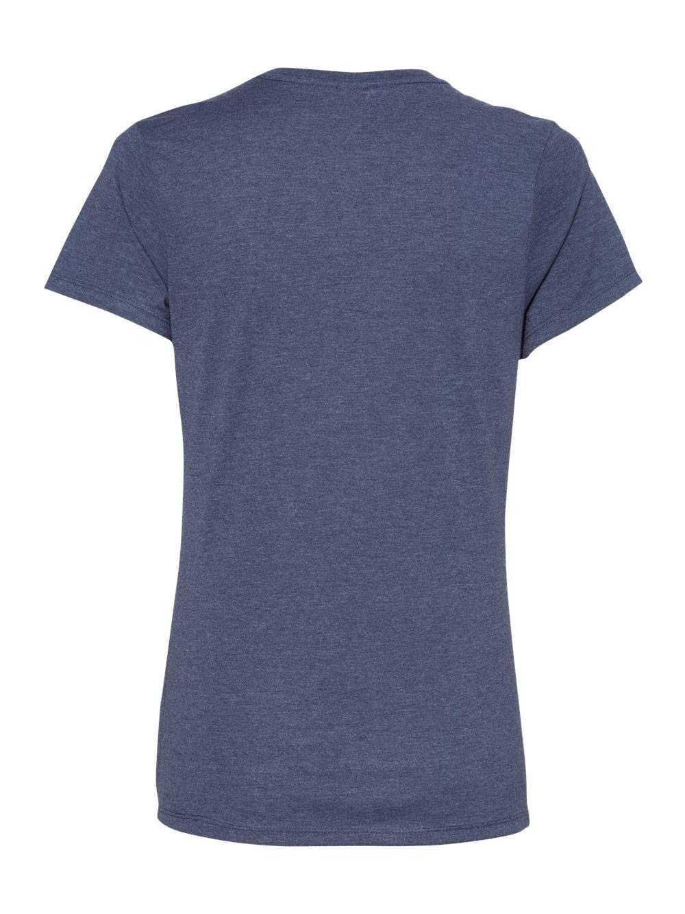 Hanes Nano-T Women’s V-Neck T-Shirt 2XL Heather Navy
