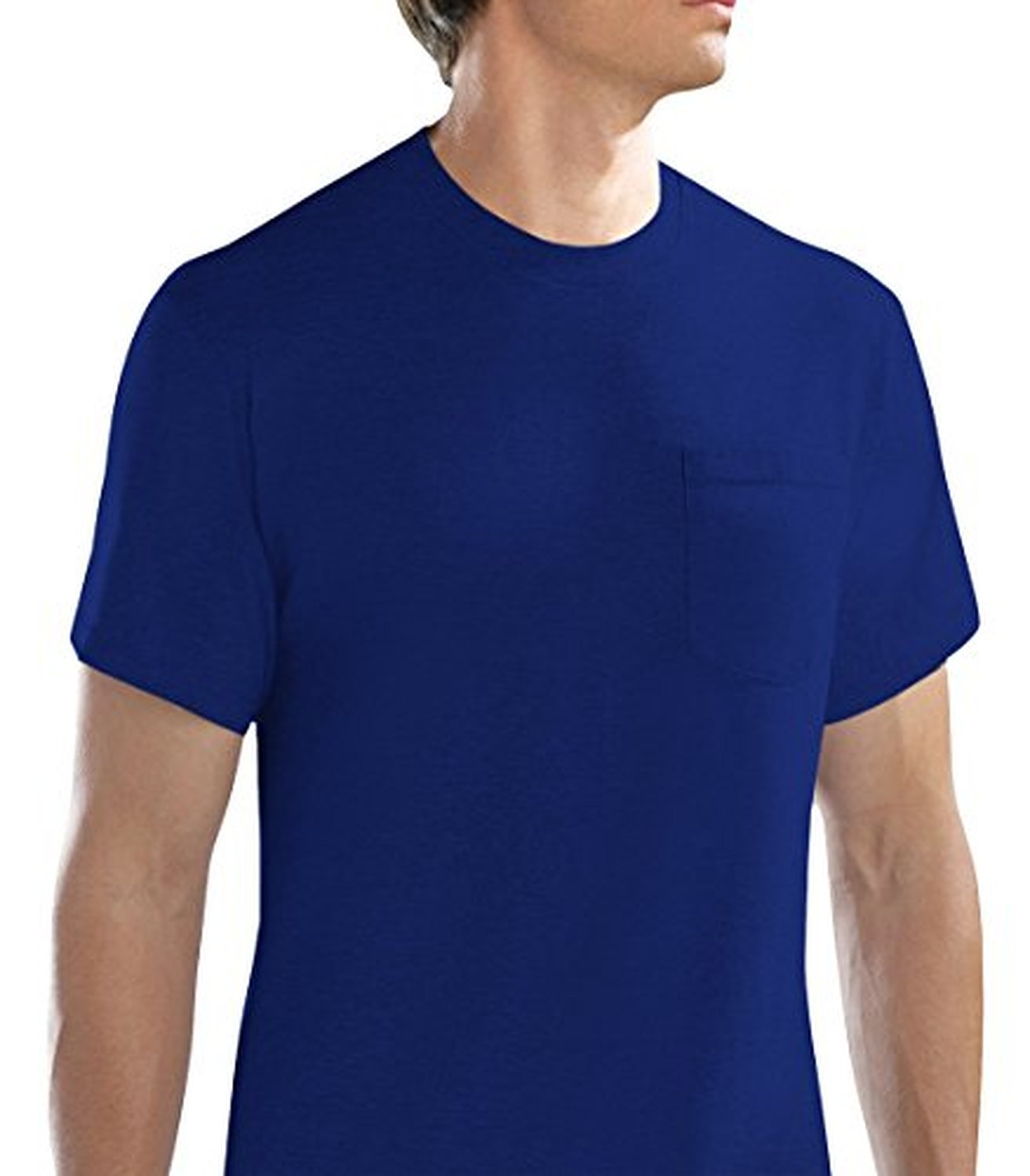 Fruit of the Loom Men's Pocket Crew Neck T-Shirt, Heather Gray, Large (Pack of 4)