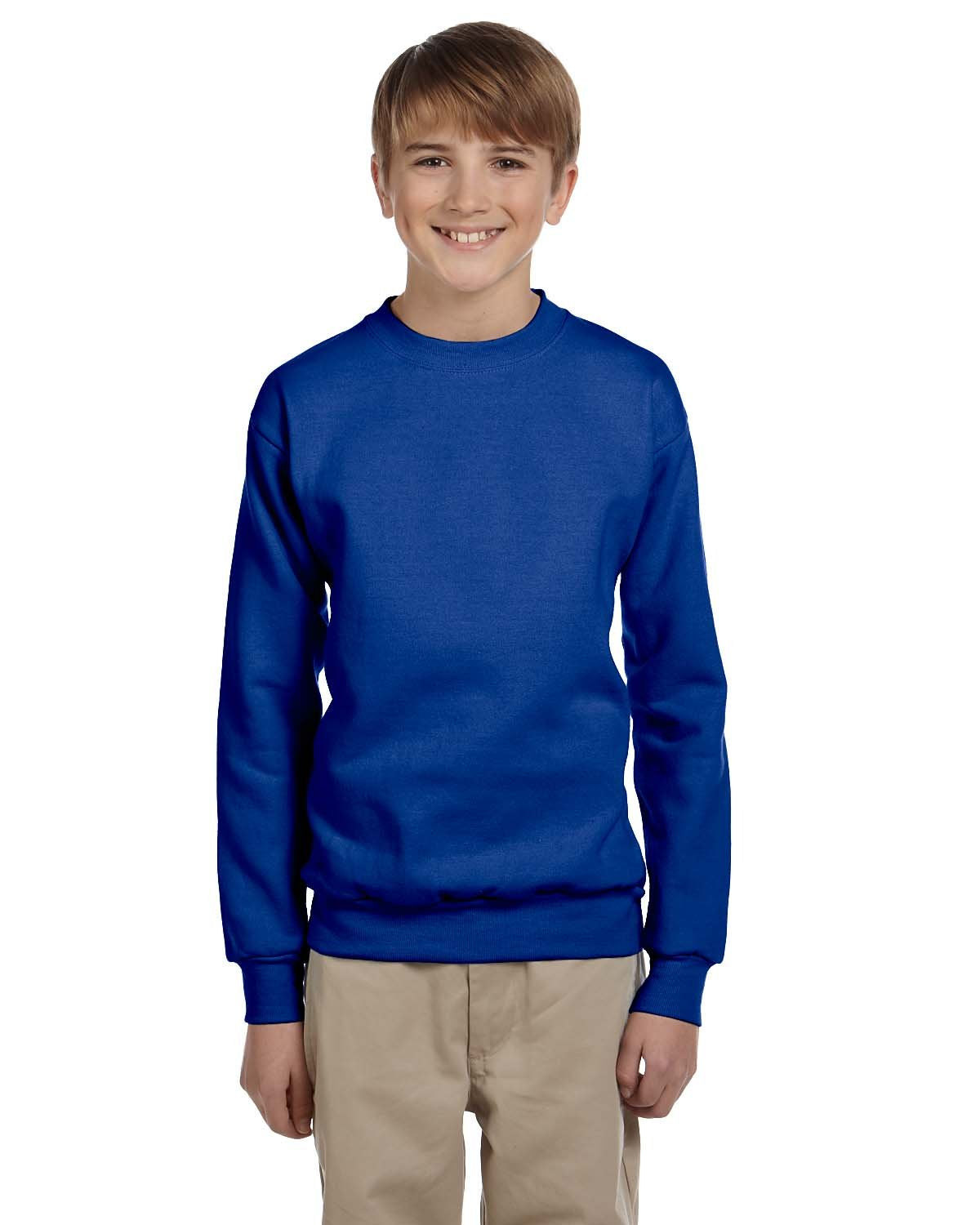 Hanes Youth ComfortBlend EcoSmart Crewneck Sweatshirt_Deep Royal_M