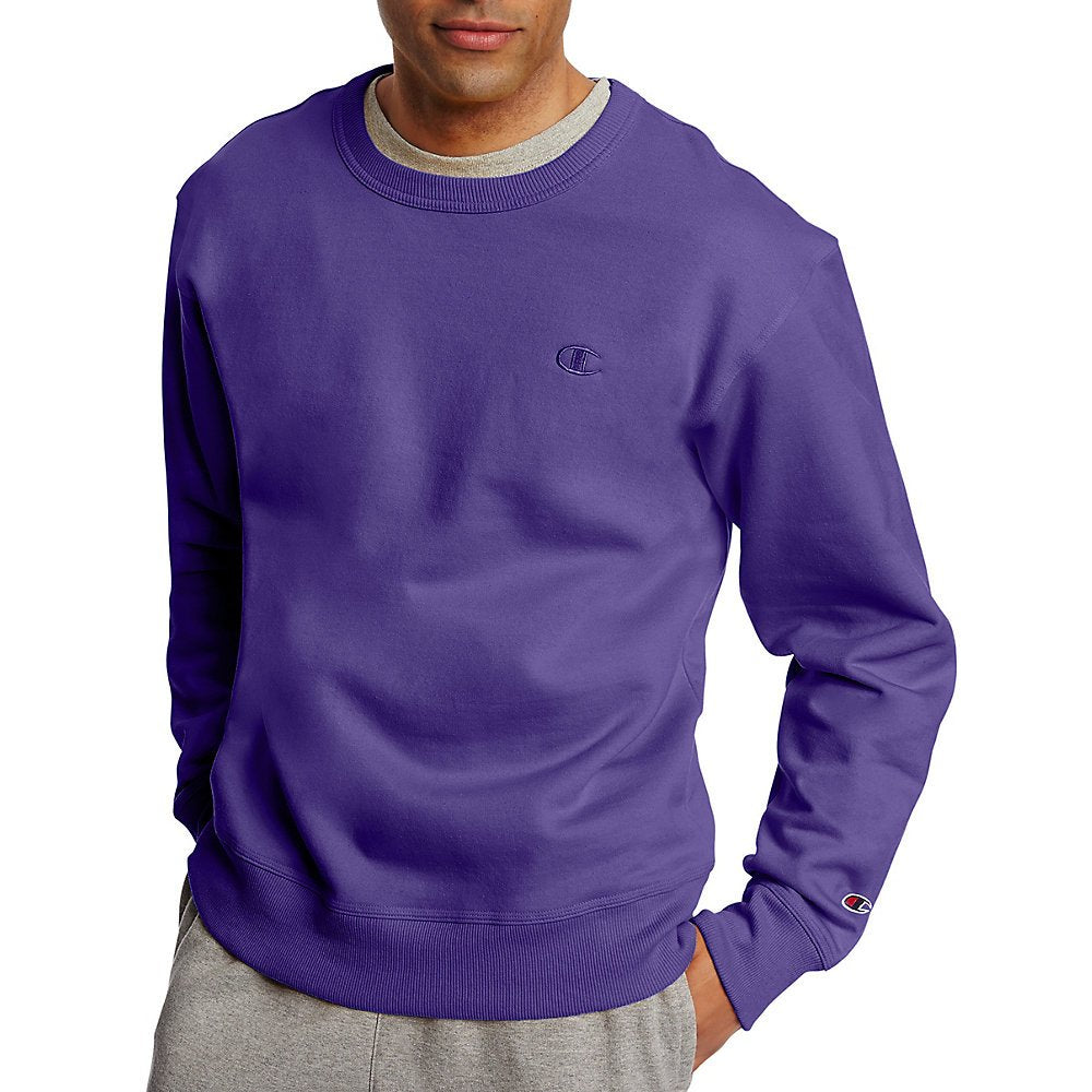 Champion Men's Powerblend Fleece Pullover Sweatshirt (X-Large (46-48") Chest, Purple)