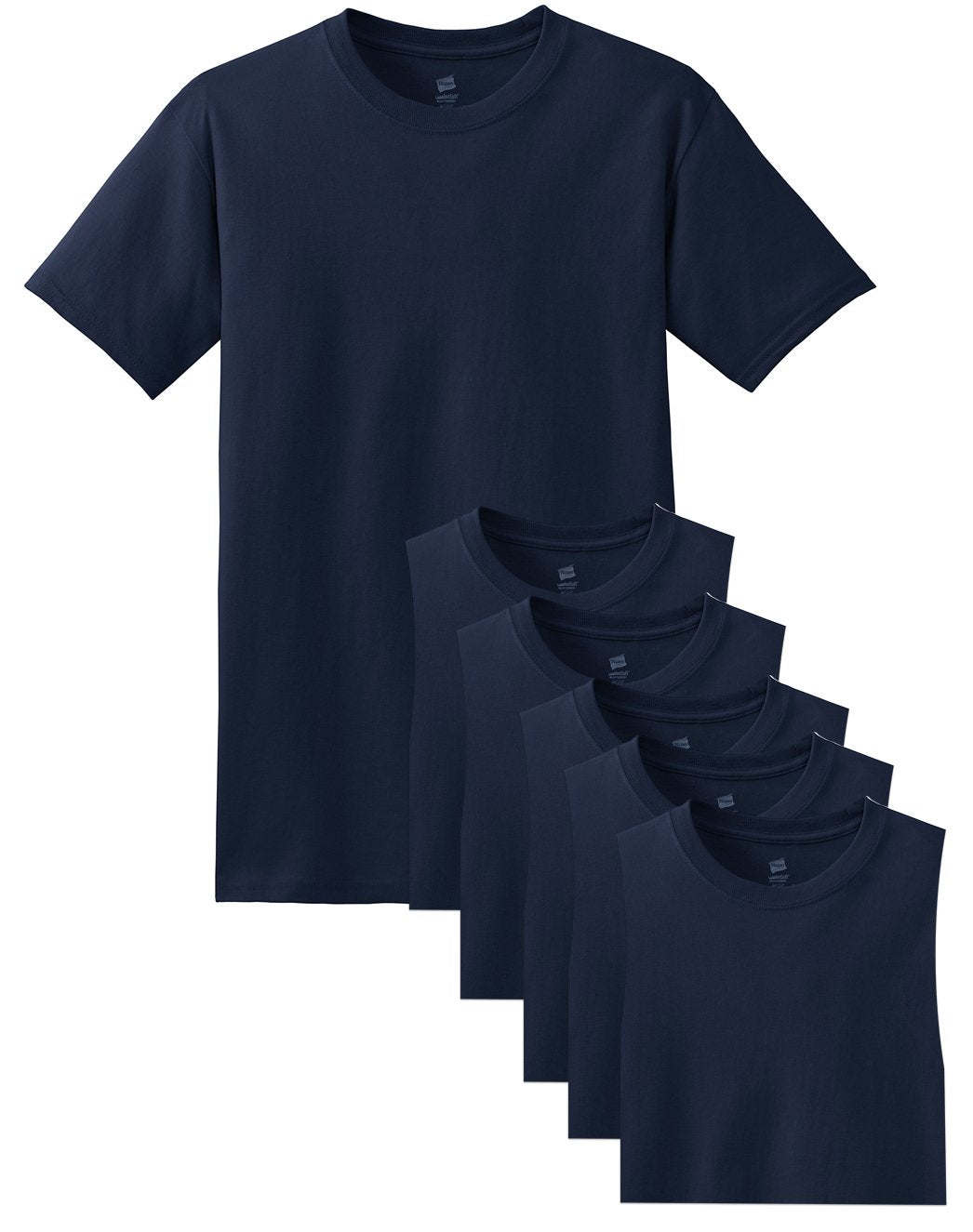 Hanes Men's Classics 6 Pack Crew Neck Tee - Navy - M