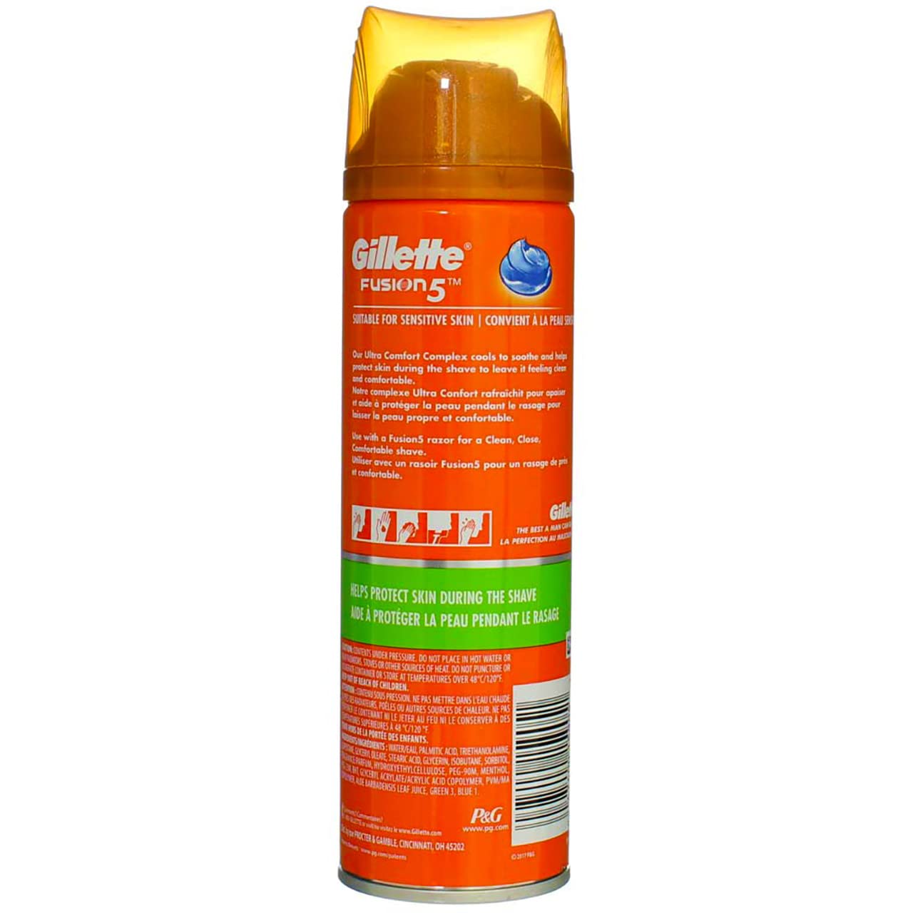 Gillette Fusion Shave Gel Ultra Sensitive 7 Ounce (207ml) (2 Pack)