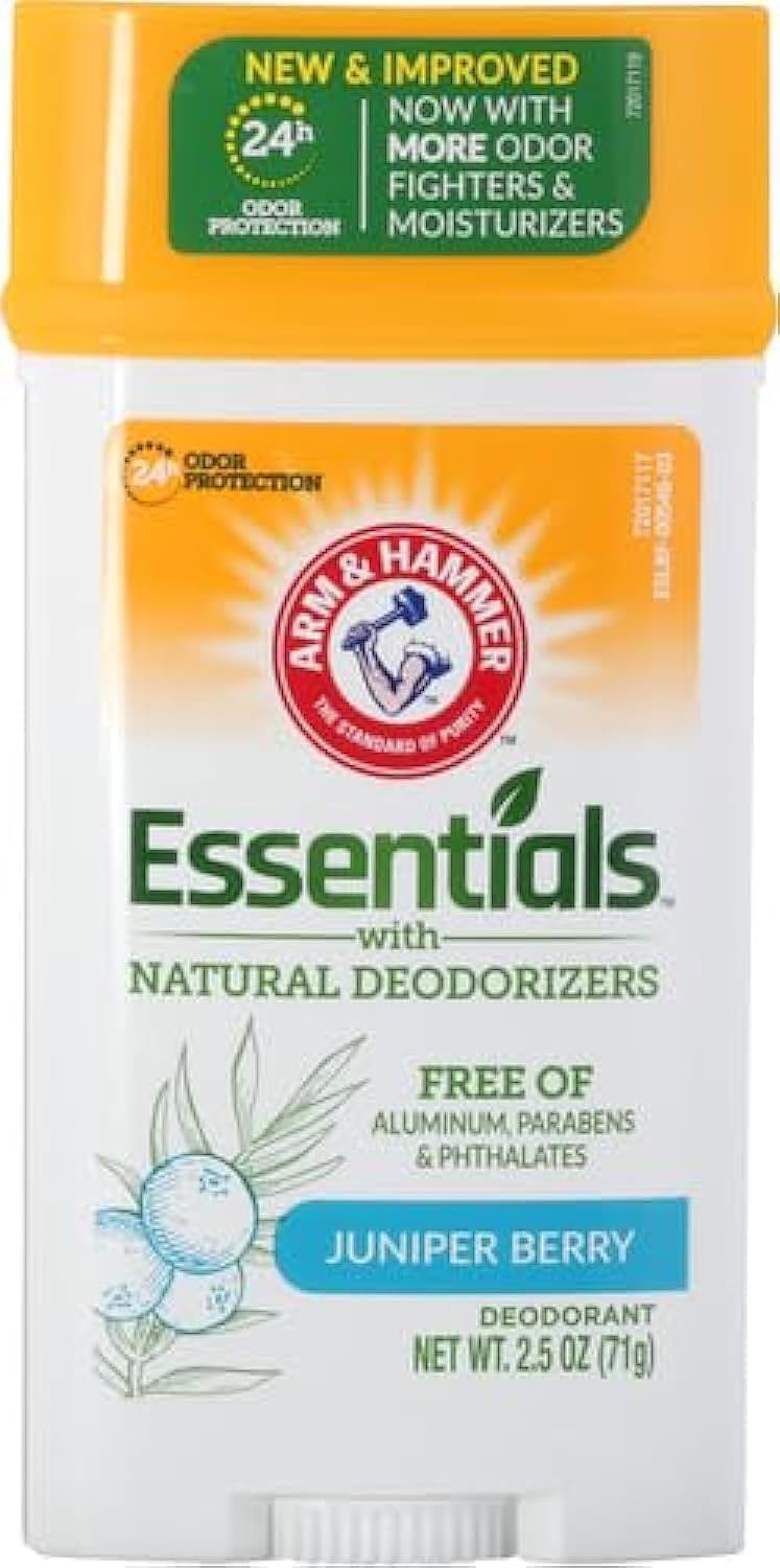 ARM & HAMMER Essentials Deodorant- Fresh Rosemary Lavender- Wide Stick- 2.5oz(Pack of 6)- Made with Natural Deodorizers- Free From Aluminum, Parabens & Phthalates