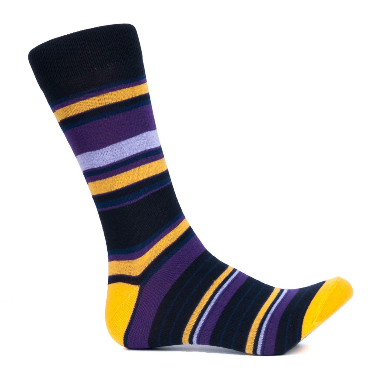 Melvado Mens Dress Socks 4 Pack, Cotton Rich Colorful Patterned Striped Dress Socks