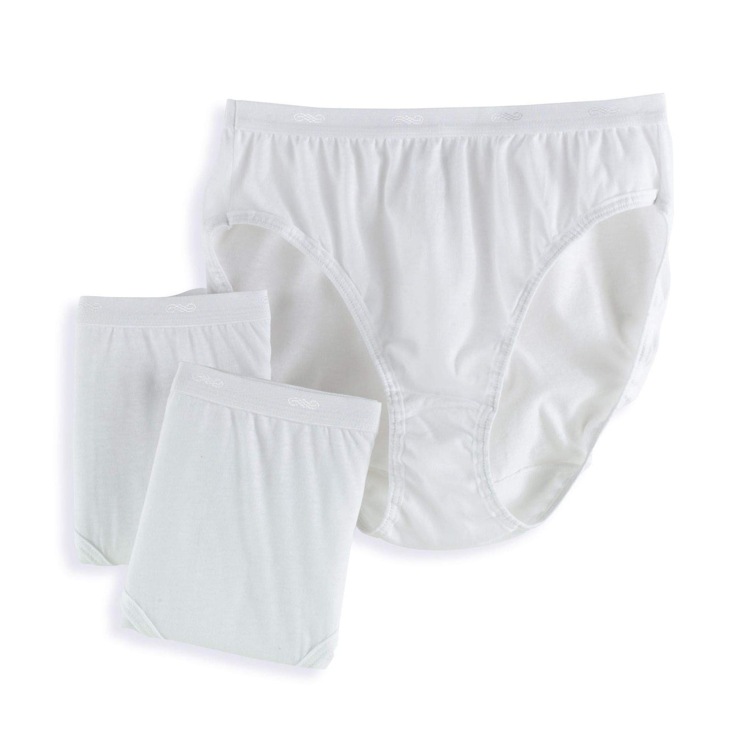 Hanes Women's Cotton Briefs 3 Pack, 10-White
