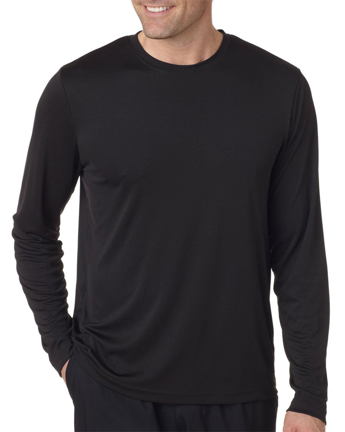 Hanes Cool DRI'Performance mens Long-Sleeve T-Shirt,Black,XXX-Large