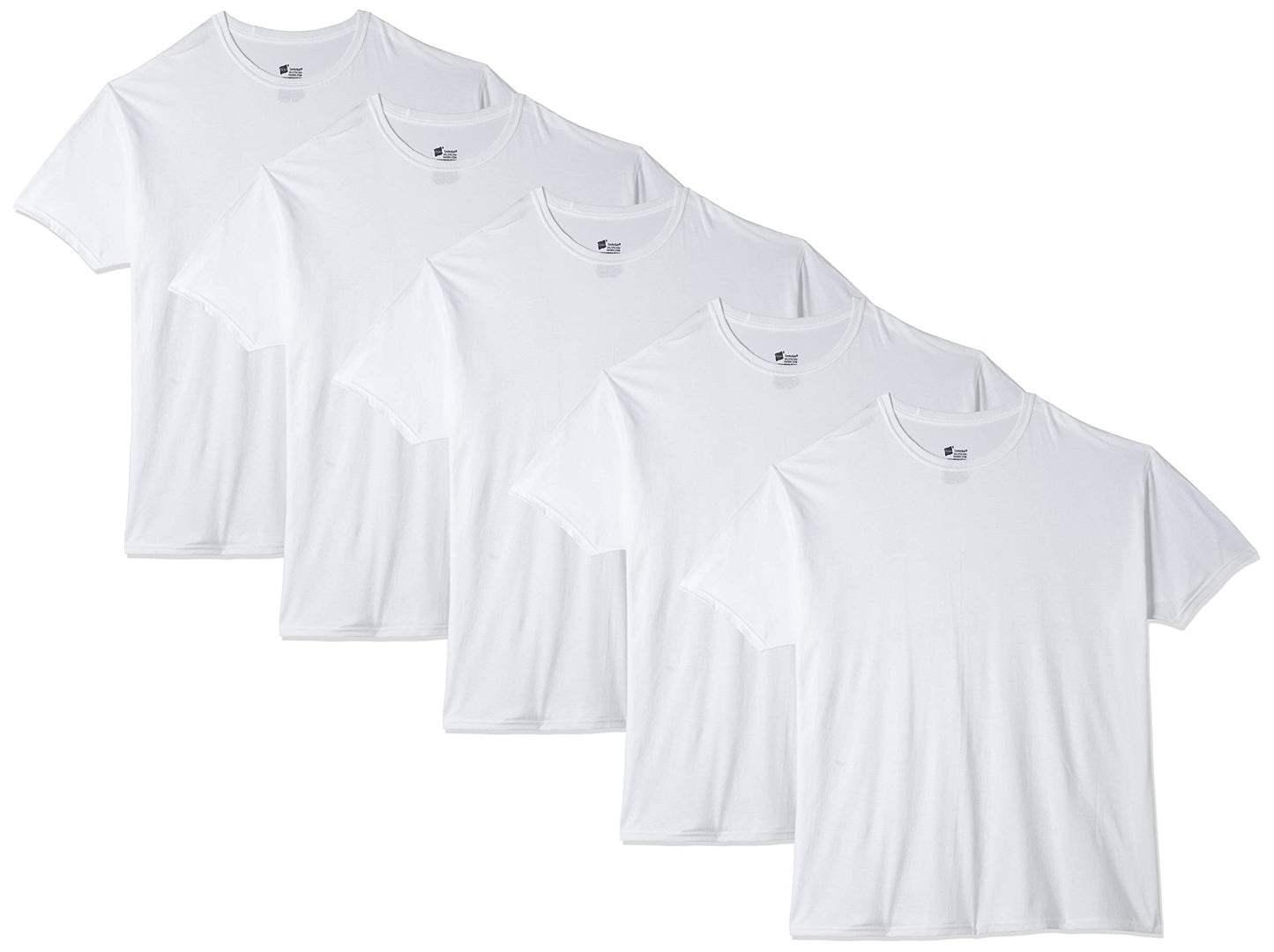 Hanes Men's 6Pack Crew Neck Tagless Black-Grey Undershirts Crewneck T-Shirt S