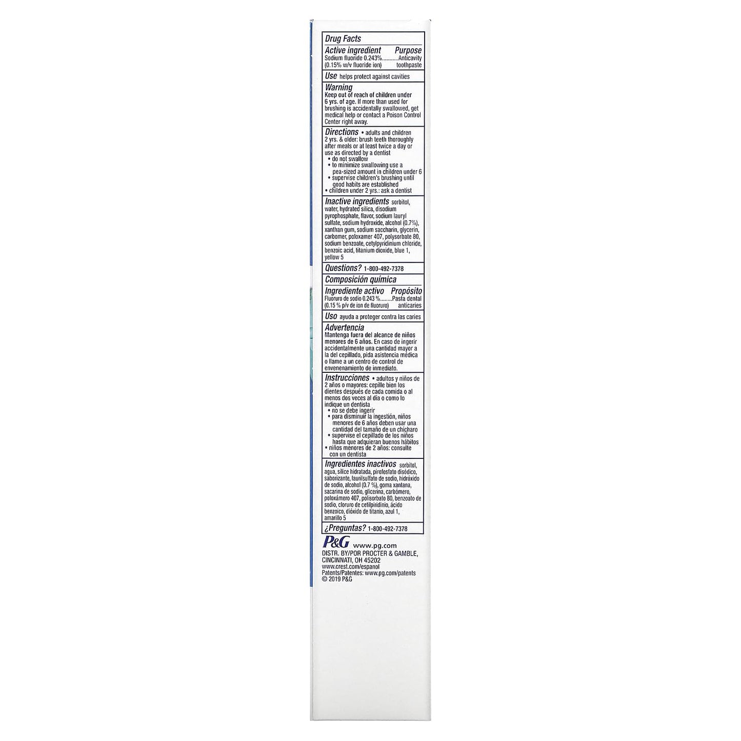 Crest Toothpaste 5.4 Ounce Plus Scope Outlast + Whitening (Pack of 3)