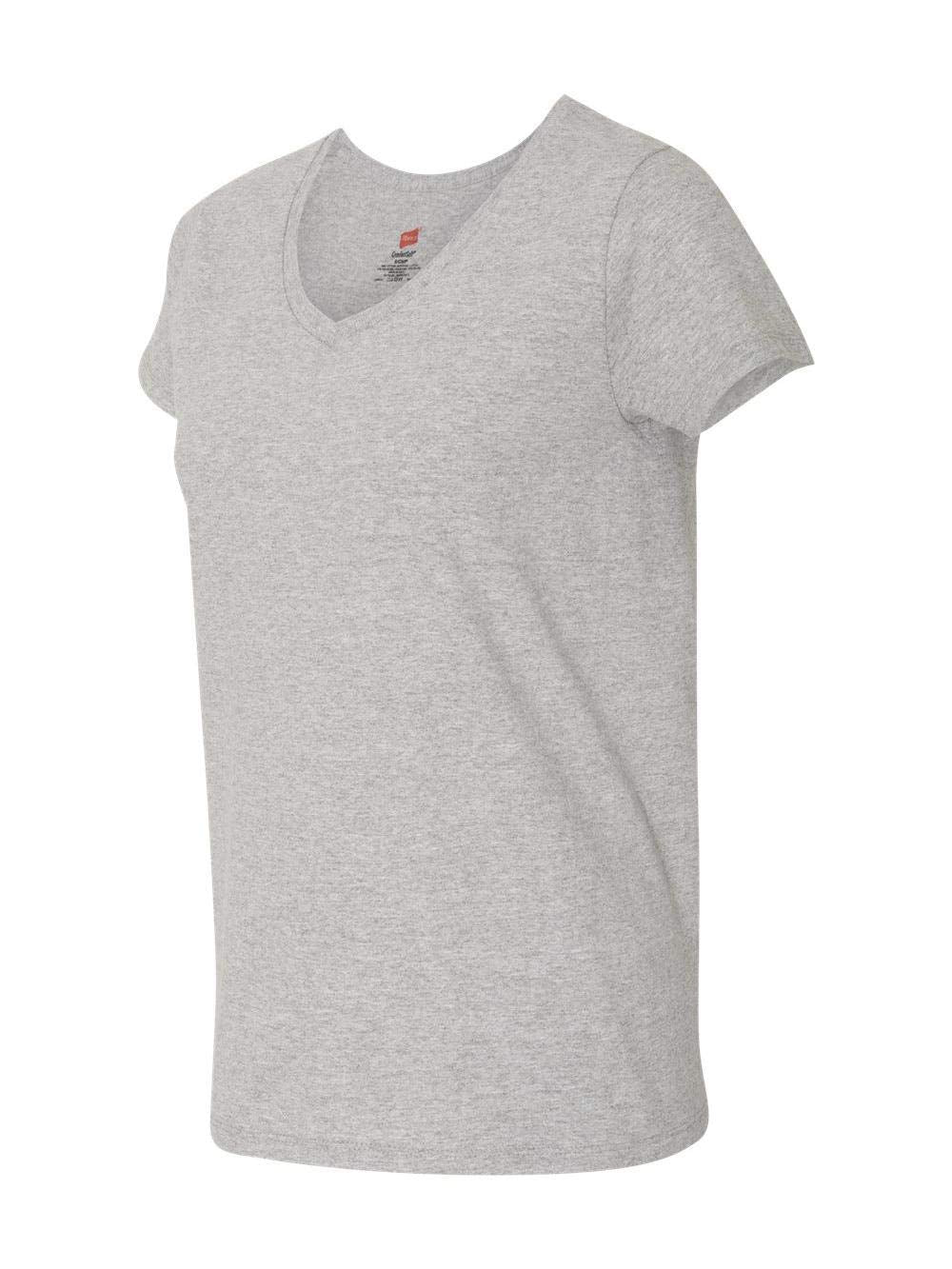 Hanes Relaxed Fit Women's ComfortSoft V-Neck T-Shirt Light Steel