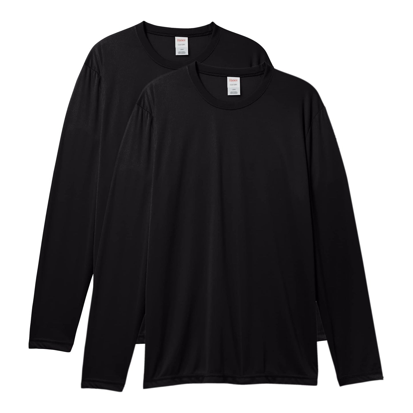 Hanes Men's Long Sleeve Cool Dri T-Shirt UPF 50+, X-Small, 2 Pack ,Navy