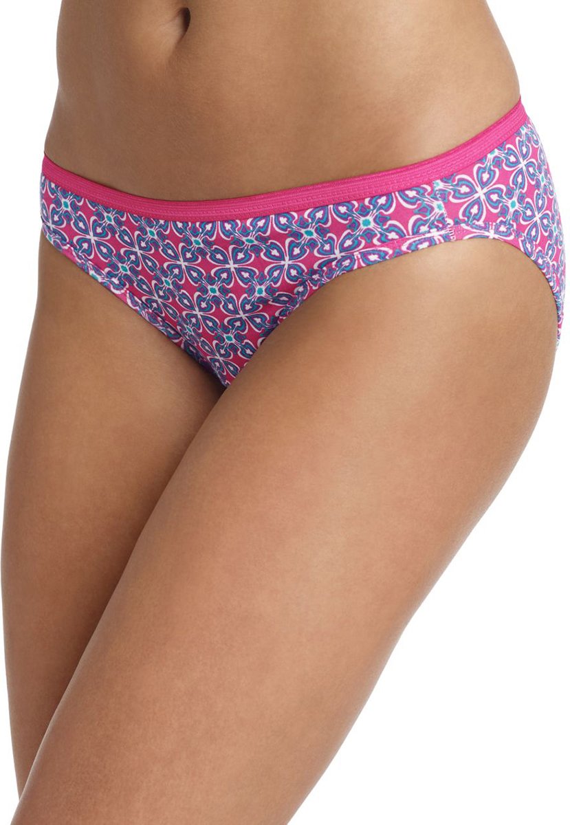 Hanes Women's 6Pack 100% Cotton Bikini Underwear Ladies Panties, Assorted 5