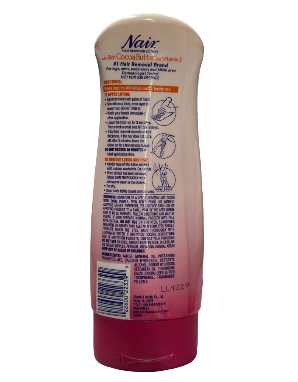 Nair Hair Remover Lotion Cocoa Butter & Vitamin E 255g by Nair