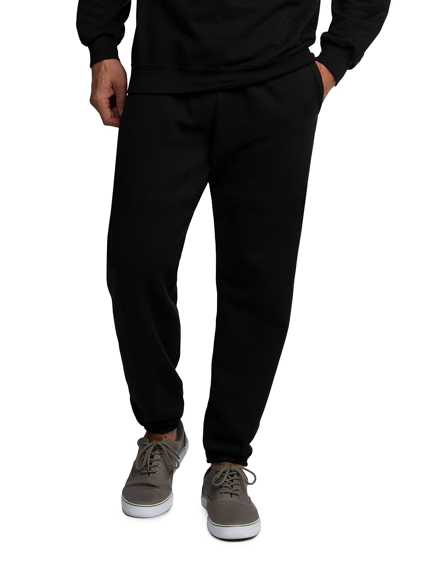Fruit of the Loom Men's Eversoft Fleece Joggers, Moisture Wicking & Breathable, Sizes S-2X, Cotton Blend-Navy, Small