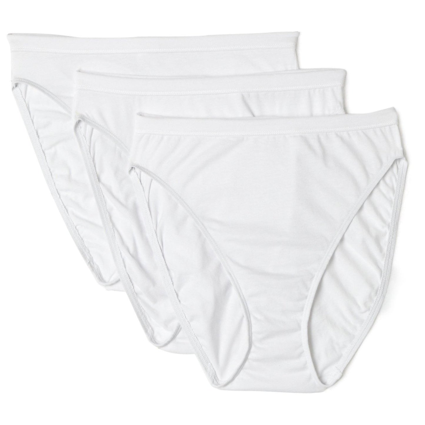 Hanes Cotton Hi-Cut White Panties 7 Pack (6, White)