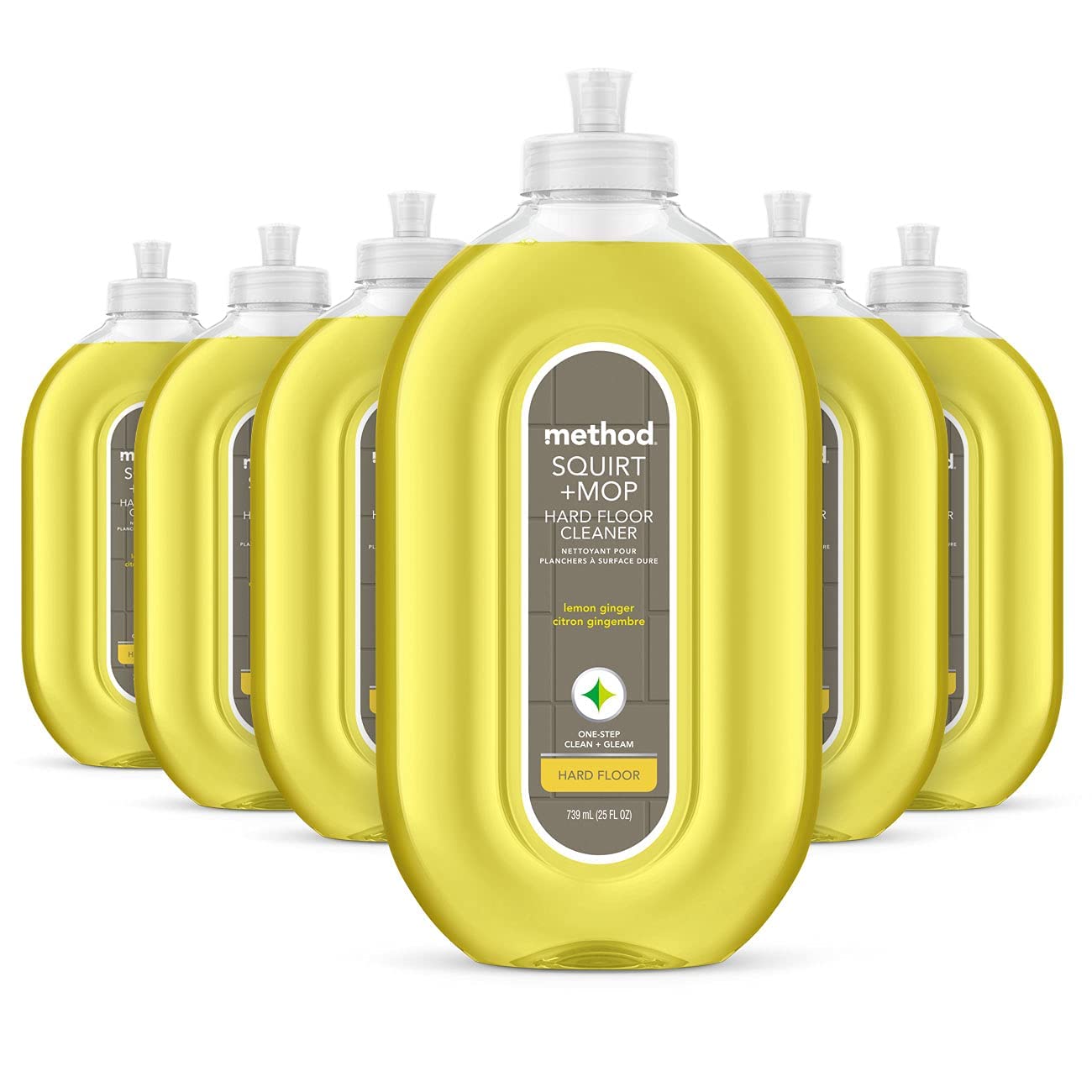 Method Hardwood Floor Cleaner Squirt + Mop Bottle, Spearmint Sage, For Sealed Hardwood and Laminate Floors, 25 Fl Oz (Pack of 6)