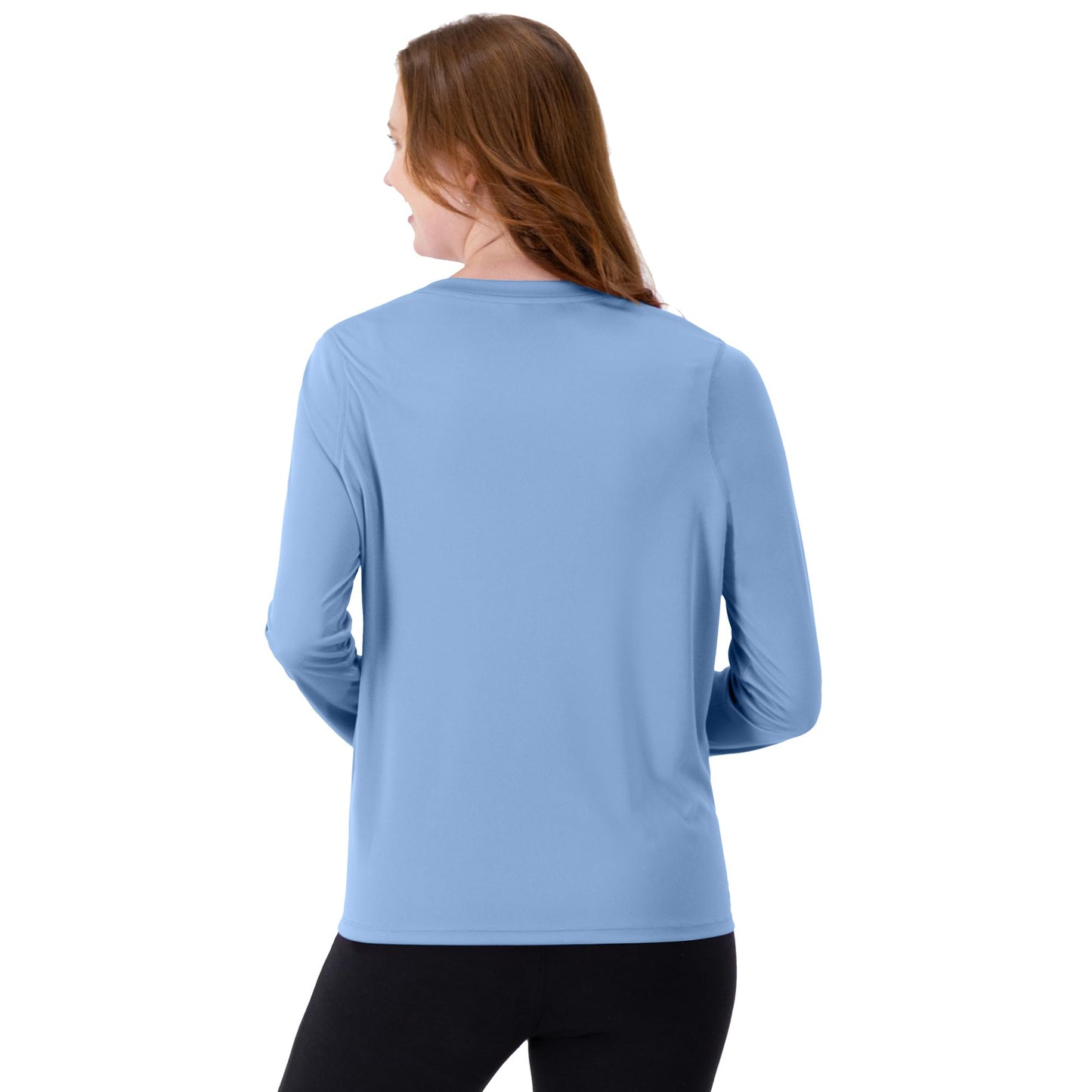 Hanes womens Sport Cool Dri Performance Long Sleeve T-shirt T Shirt, Light Blue, Small US