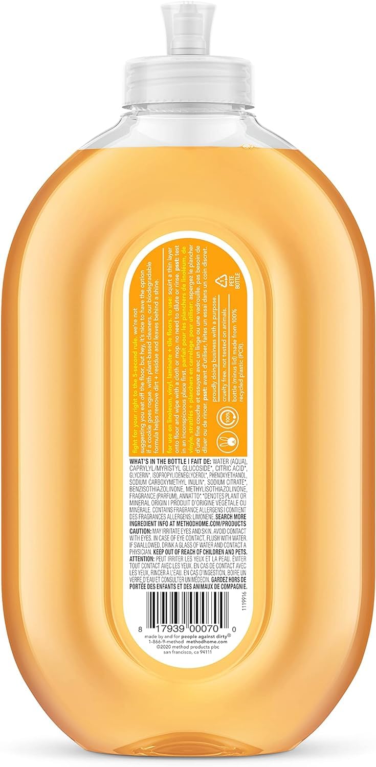 method Squirt + Mop Hard Floor Cleaner, ginger yuzu, 25 ounce, 2 pack, Packaging May Vary