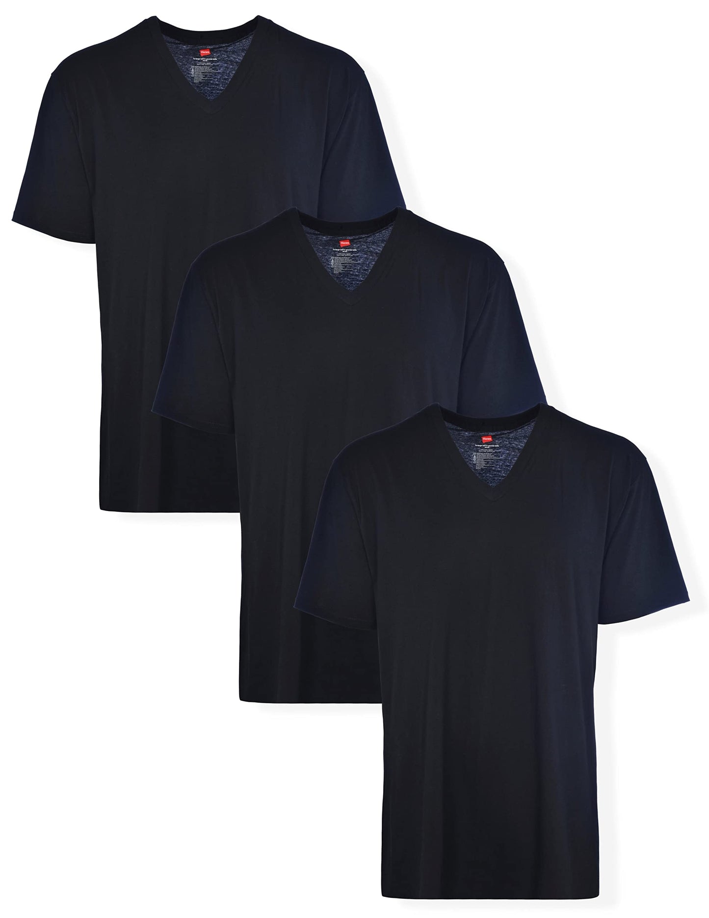 Hanes Men’s Tall 100% Cotton V-Neck Undershirts, Tagless, Ultra Comfort, 5X-Large Tall, White - 5 Pack