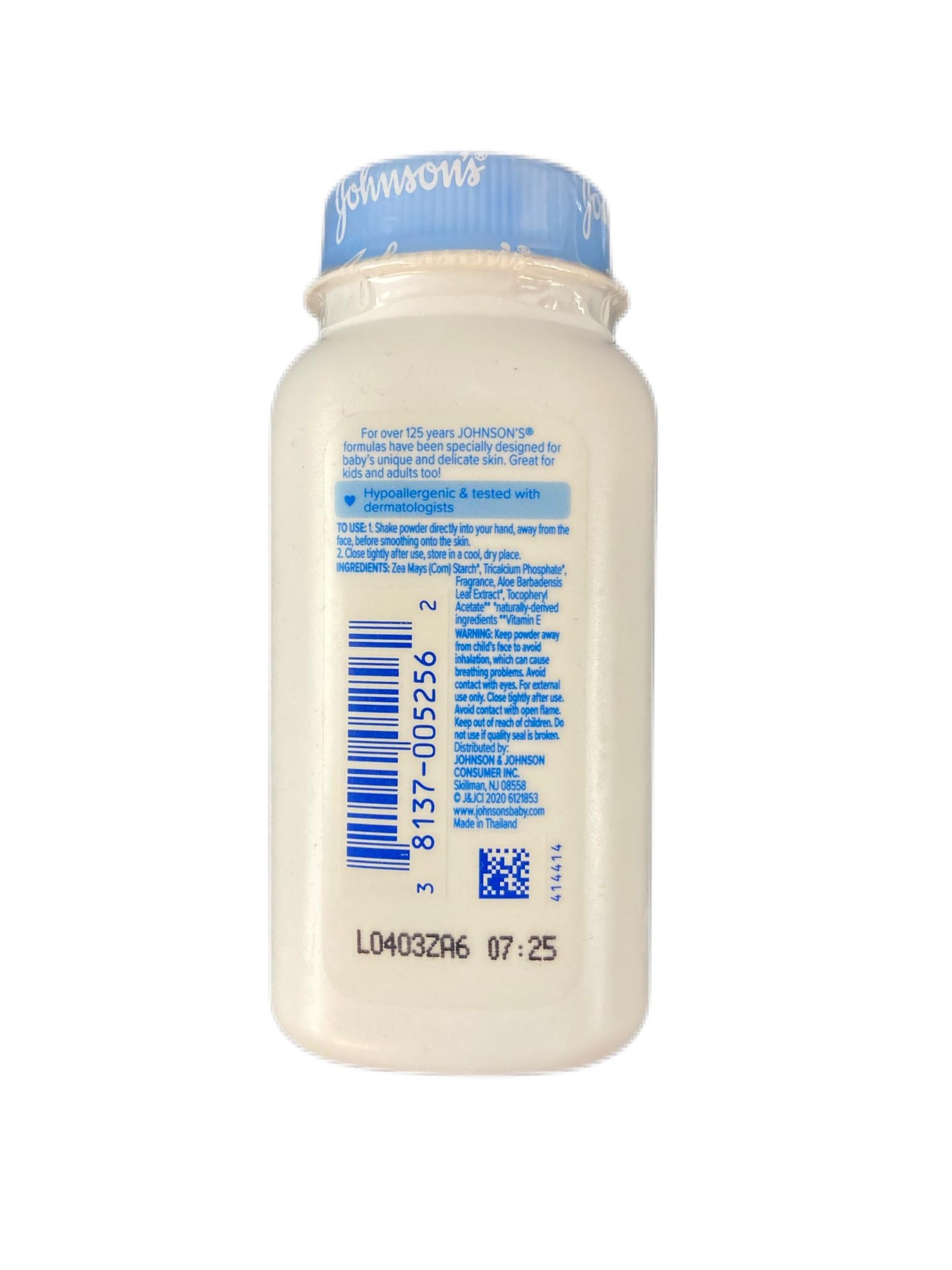 Johnson's Baby Powder for Delicate Skin, Hypoallergenic and Free of Parabens, Phthalates, and Dyes for Baby Skin Care, 1.5 oz