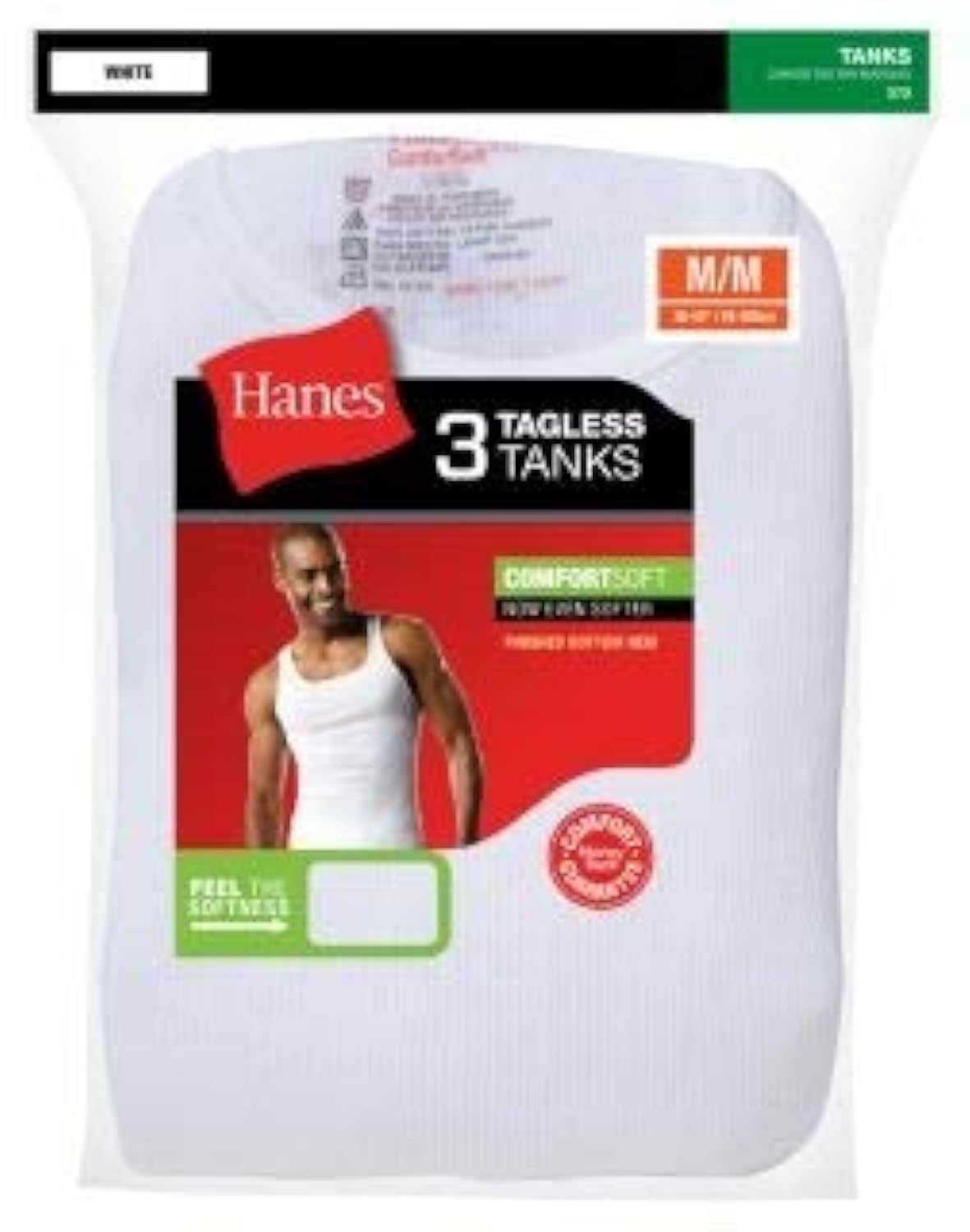 Hanes Mens White A-Shirt 3-Pack, 3X, White