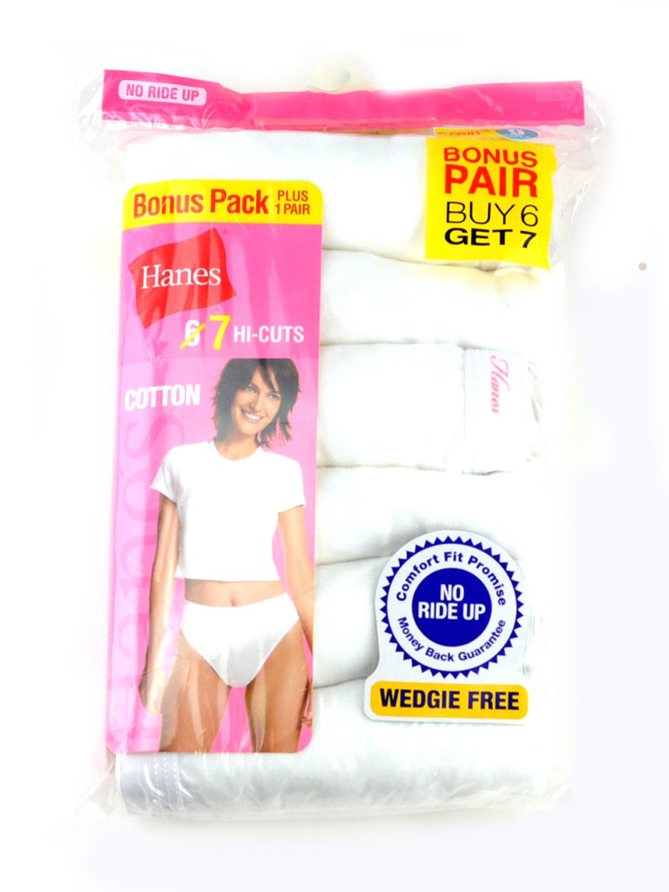 Hanes Women's 7 Pack No Ride Up Comfort Fit Cotton Hi-Cuts-10