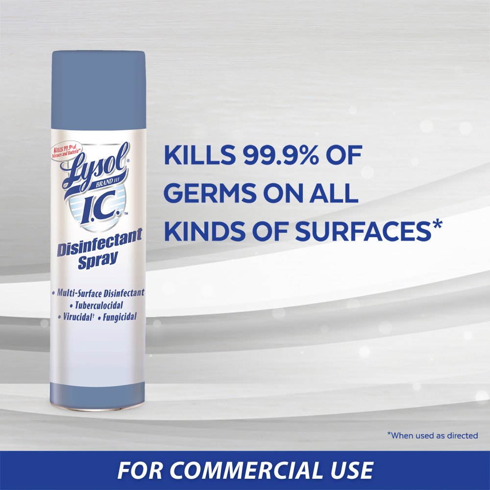 Lysol Professional IC Disinfectant Spray w/Control Flo Valve, Clear, 19 oz