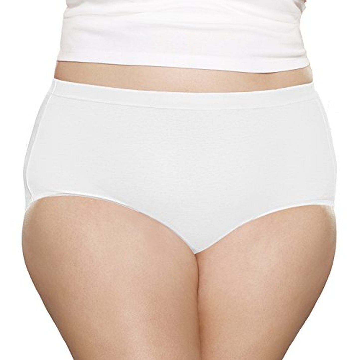 Fruit of the Loom Women_s Plus Size Fit For Me 5Pack Original Cotton Brief Panties White 13
