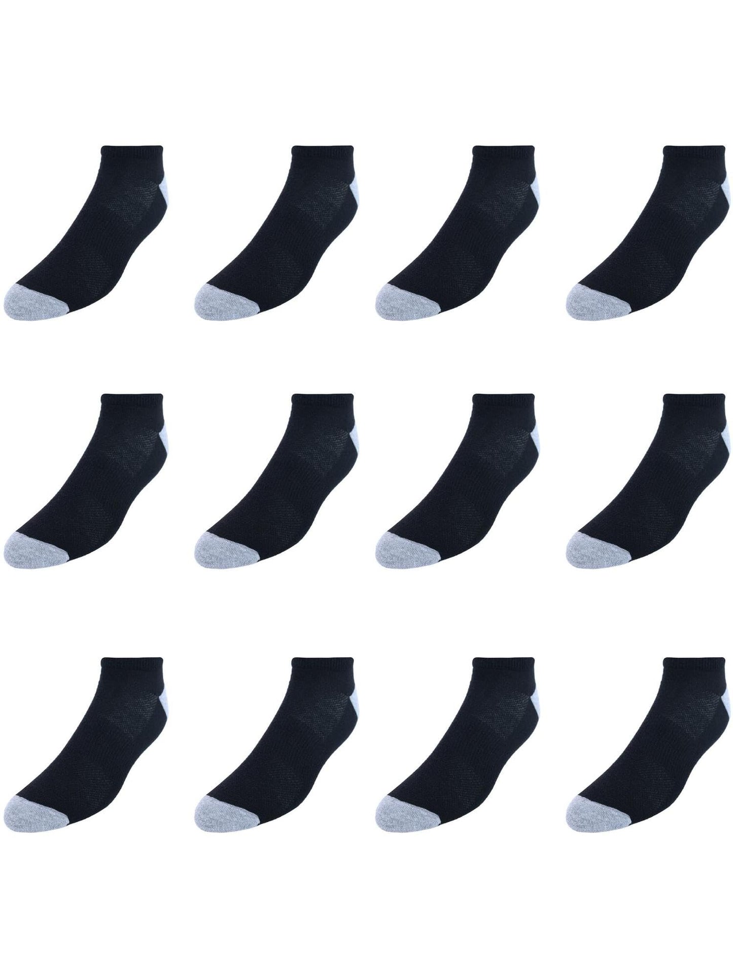 Hanes mens X-temp Lightweight Low Cut Socks, 12-pair Pack Casual Sock, Black, 6 12 US