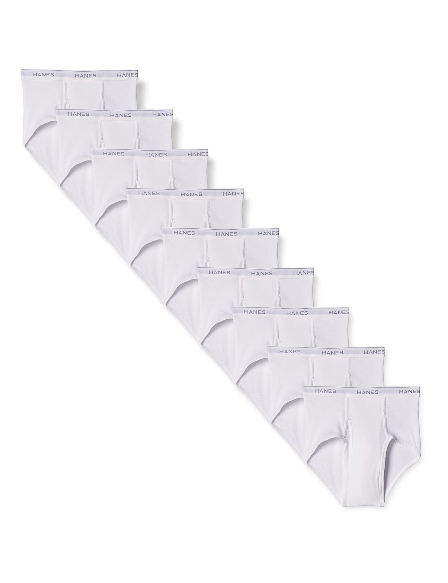 Hanes 9-Pack Men's White 100% Cotton Tagless Briefs 2252P7 (Small (Waist 28"-30"))