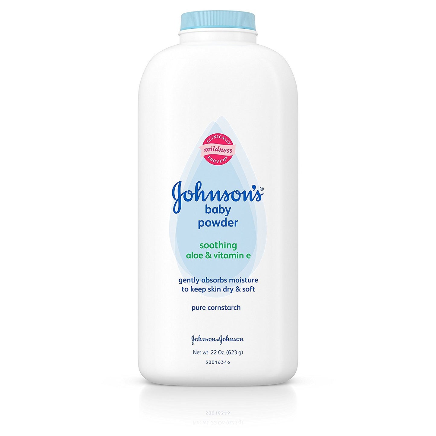 Johnson's Baby Powder with Naturally Derived Cornstarch Aloe & Vitamin E, Hypoallergenic, 22 oz (Pack of 6)