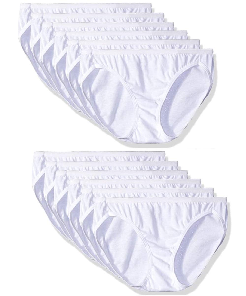 Generic Hanes (12 Pack) 100% Cotton Bikini Underwear Women Panties Sexy Women's Underwear Soft Tagless, White, Large- Size 7