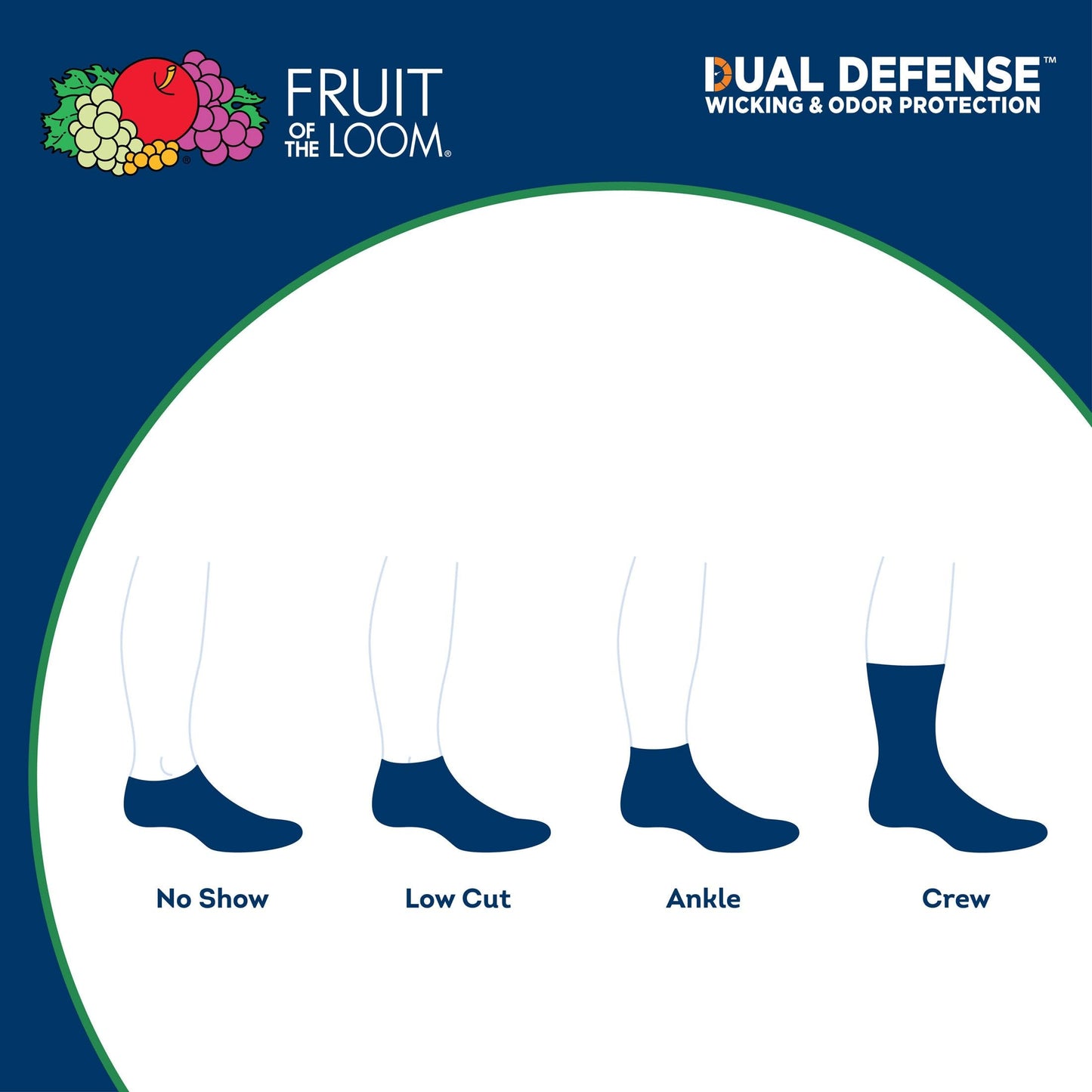 Fruit of the Loom Men's Dual Defense Crew Socks (12 Pack), White, Medium (6 - 12)