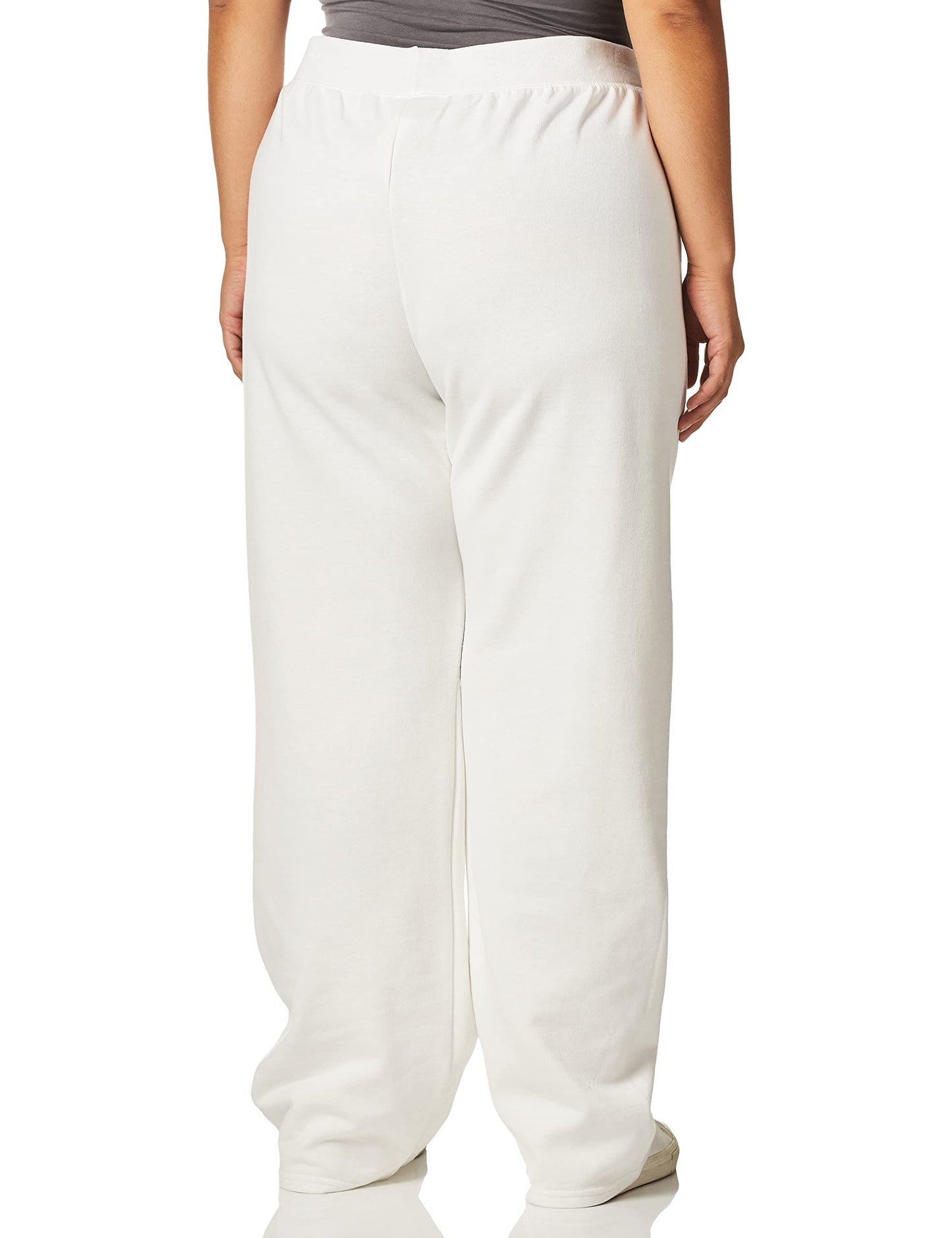 Hanes Women's EcoSmart Open Bottom Leg Sweatpants,White,XX-Large