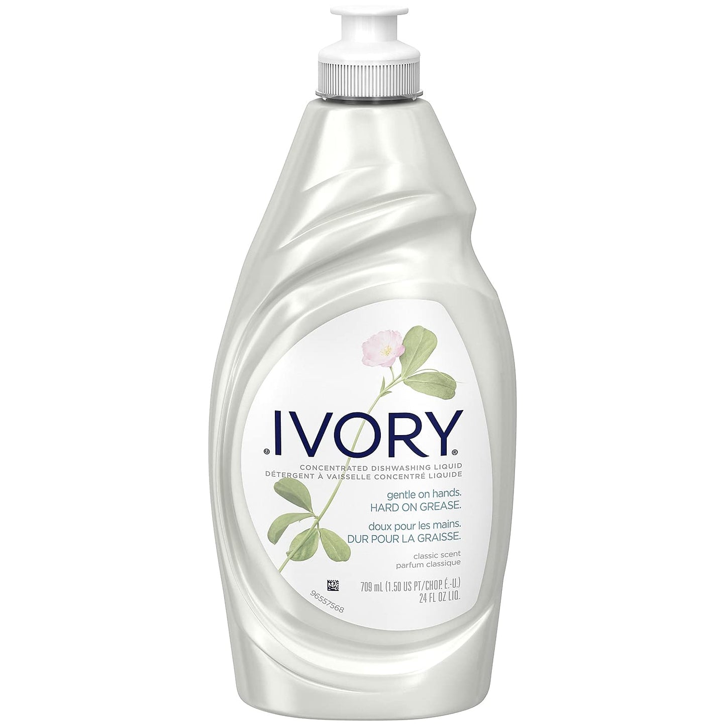 Ivory Dish Soap Classic Scent, Tough on Grease, Made Without Dyes, 24 fl oz (Pack of 10)