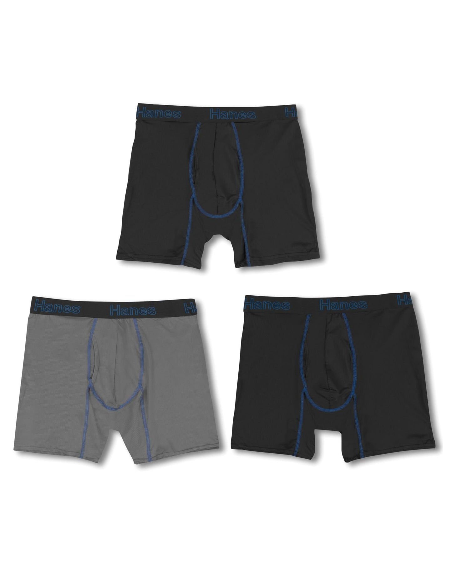 Hanes Men's 3-Pack Comfort Flex Fit Ultra Lightweight Mesh Boxer Brief, Assorted, X-Large
