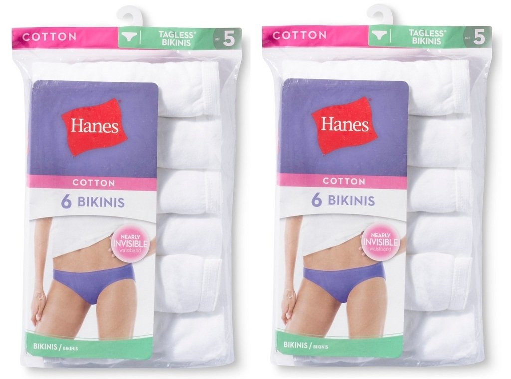 Hanes Women's 12Pack 100% Cotton BIKINI Underwear Ladies Panties, White 9