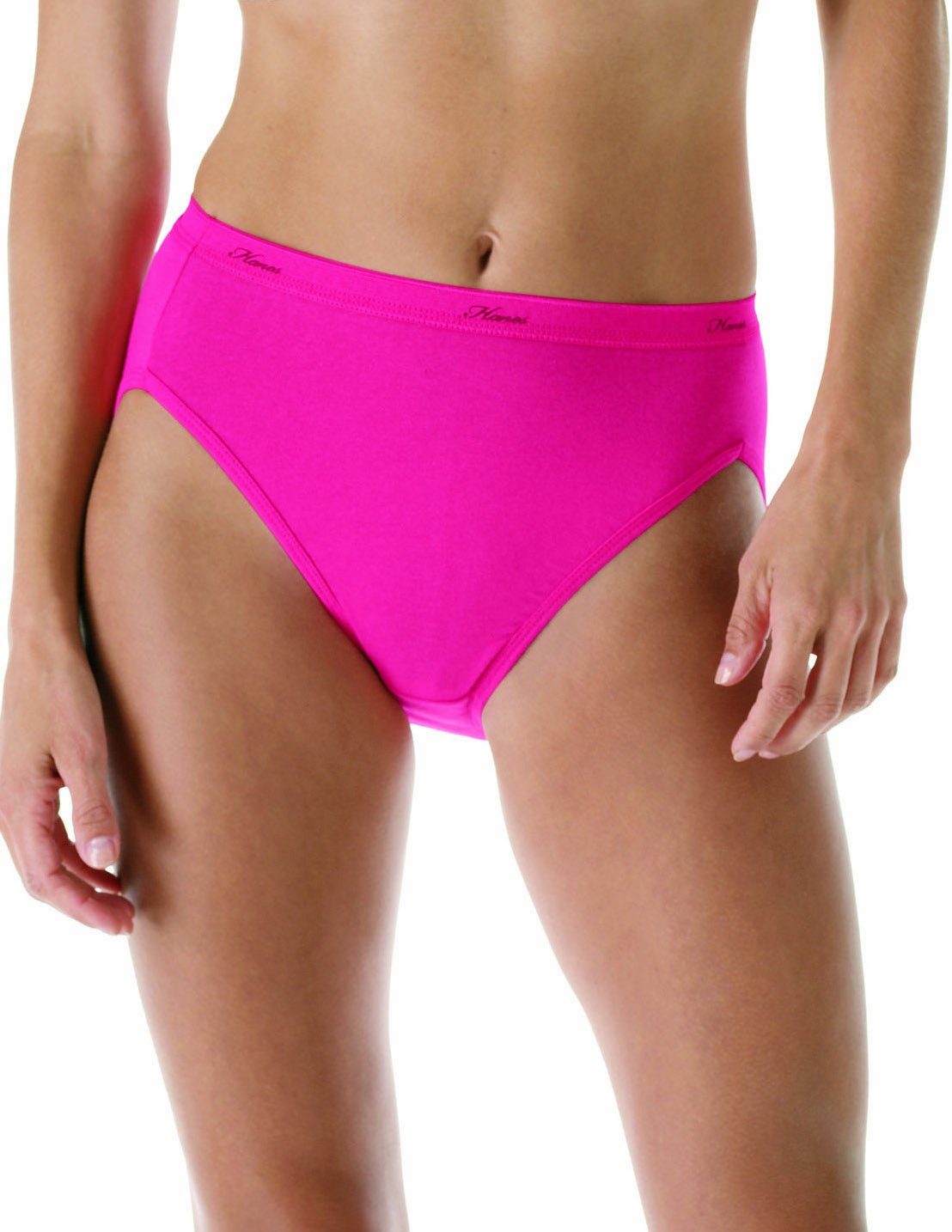Hanes Women's 6 Pack Hi-Cut Lace Effects Panty, Assorted, 10