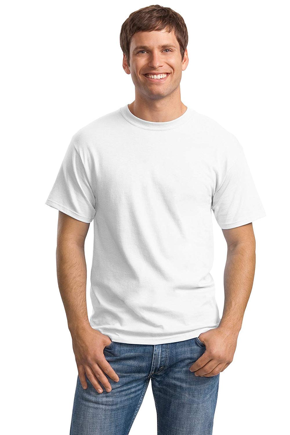 Hanes Men's 9Pack Crew Neck Tagless White Undershirts Crewneck T-Shirts, 5XL